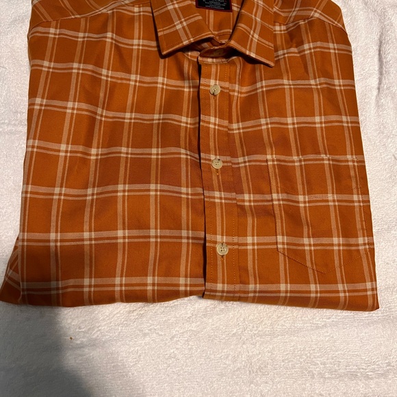 Men’s M Slim Fit UnTuckIt Long Sleeve Button Up Shirt Fall Colors rust - Picture 1 of 3